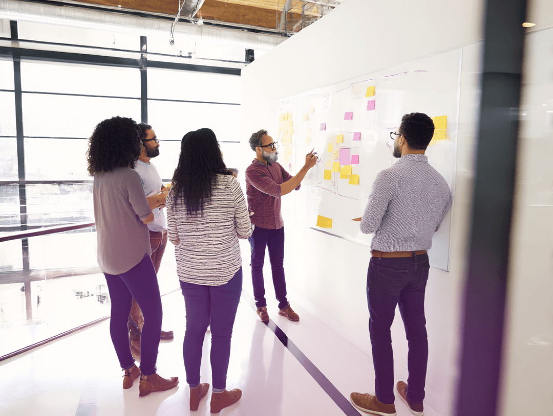 Group working at a mural